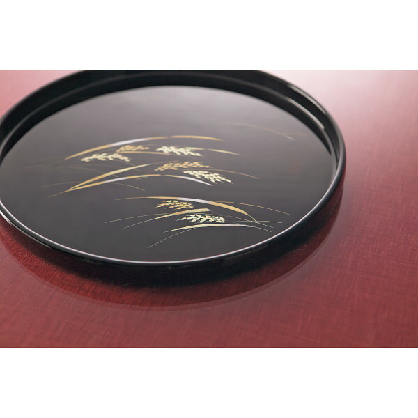 楽天市場】ミヤマ WAJIMA 輪島塗 沈金稲穂 丸盆 内祝い お返し 和食器