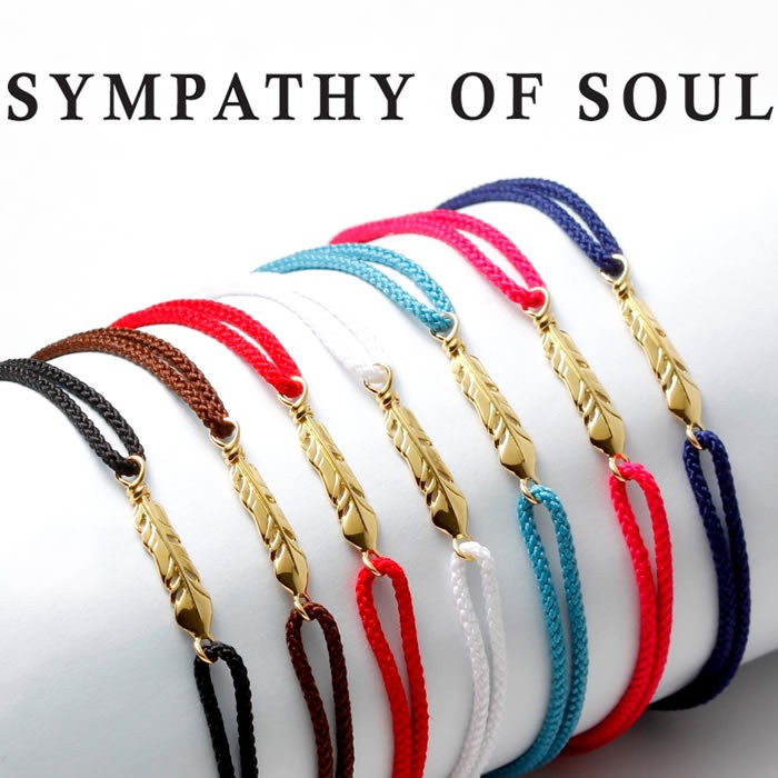SYMPATHY OF SOUL フェザーブレスレットホワイトゴールドk18WG