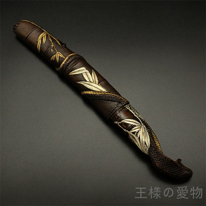 楽天市場】銅製刀装具 短刀拵 柄鞘一式 王蛇の図 絵金銀 金工品 細工