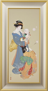 楽天市場】上村松園『 志ゃぼん玉 』軸装 【東京書芸館オリジナル