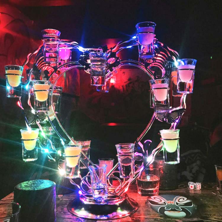 楽天市場】 【グラス24個付】LED酒グラス棚 テキーラ観覧車 ワイン