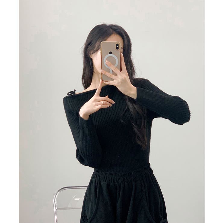 楽天市場】VIVID LADY 肩開きリボンニット レディース 秋 冬 肩出し