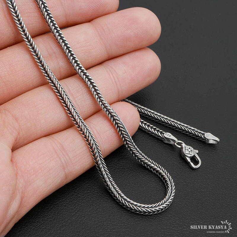 楽天市場】シルバー925 フォックステールチェーン ネックレス 幅3mm