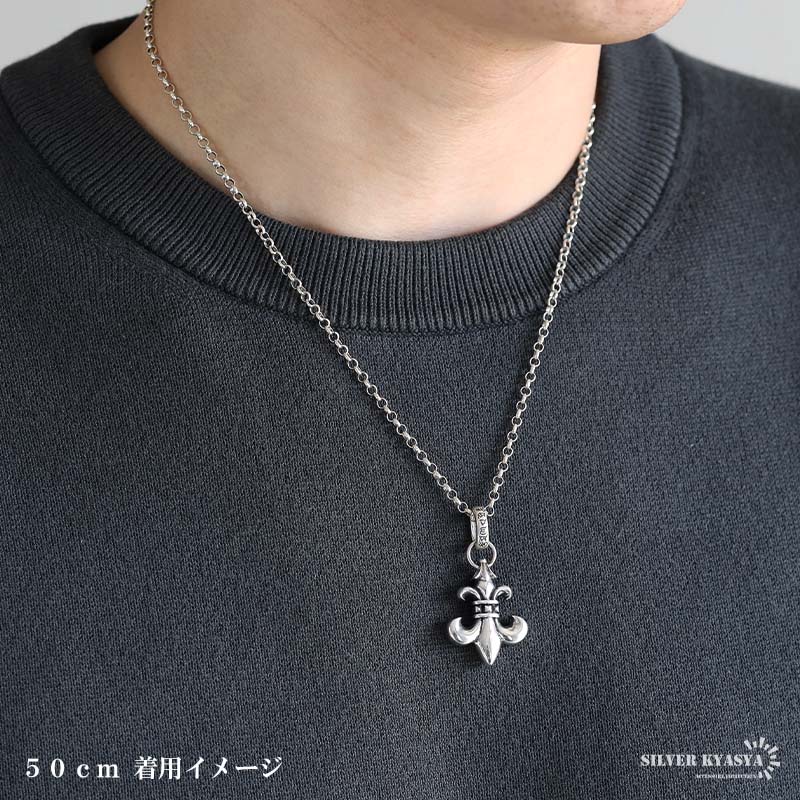 楽天市場】シルバー925 フレアネックレス 百合の紋章 クロスネックレス