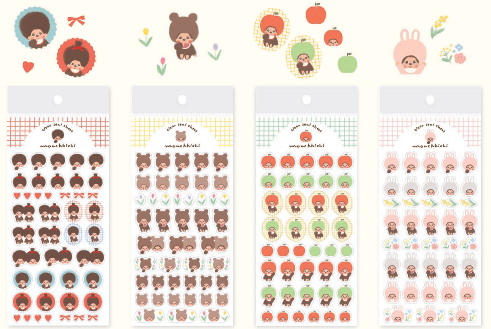 楽天市場】シール モンチッチ 透明シール fur_mm17_mm20 monchhichi