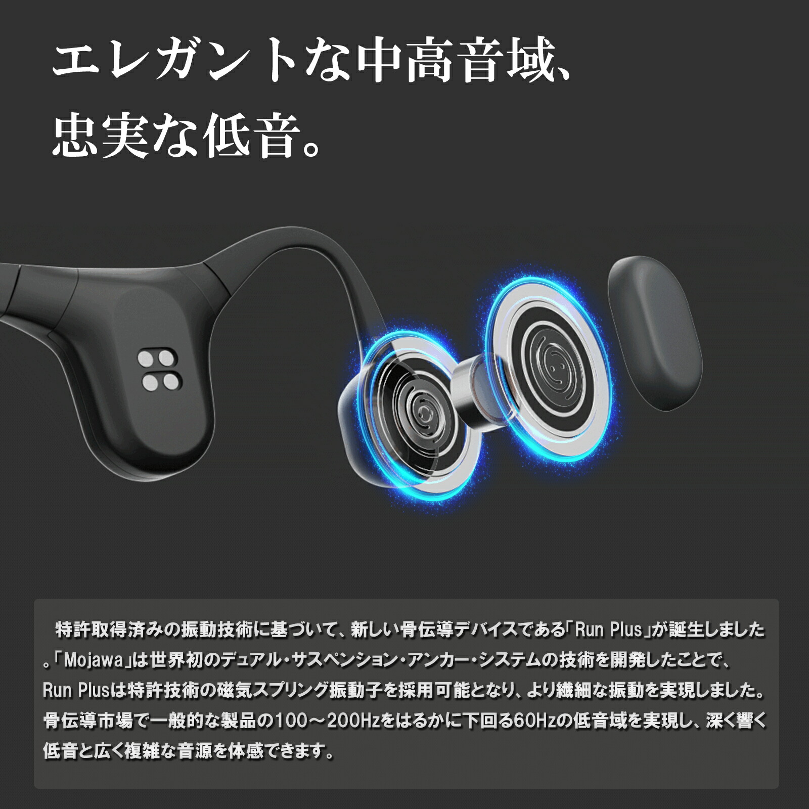 楽天市場】『日本初上陸』MOJAWA Run Plus 骨伝導イヤホン イヤホン