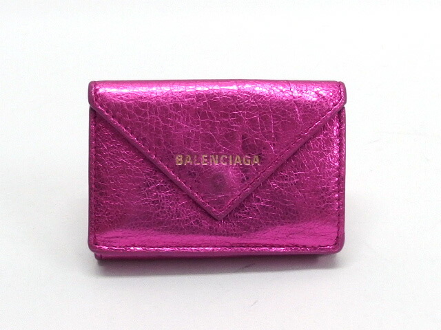 楽天市場】バレンシアガ ペーパーミニ コンパクト財布 メタリック