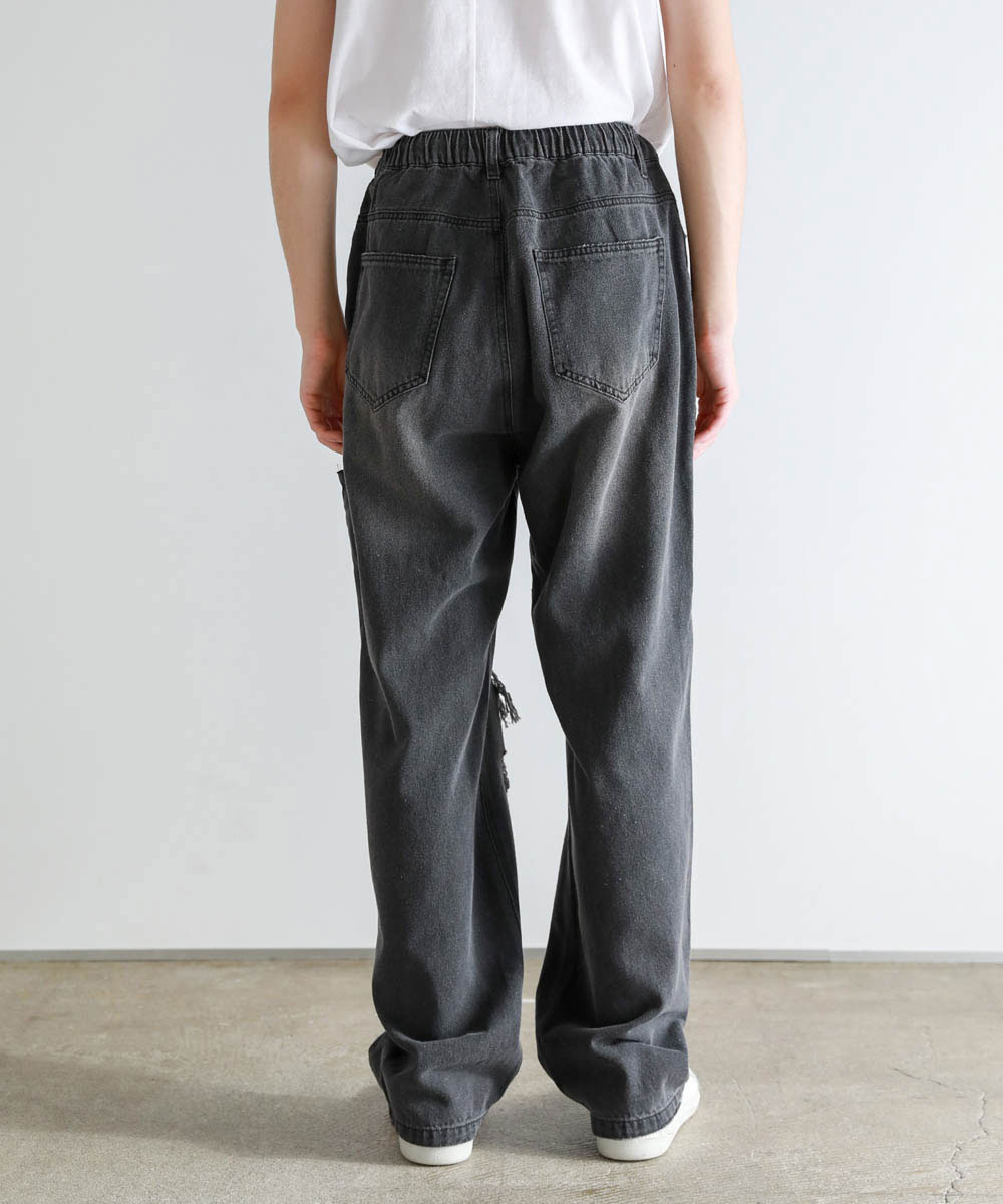 楽天市場】デニム パンツ メンズ ダメージ 加工 サイドカッティング