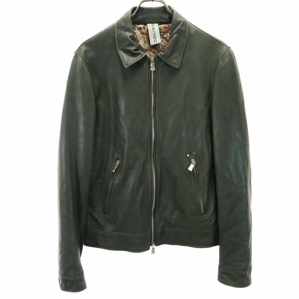 楽天市場】古着 デラン DELAN イタリア製 レザージャケット 44 カーキ