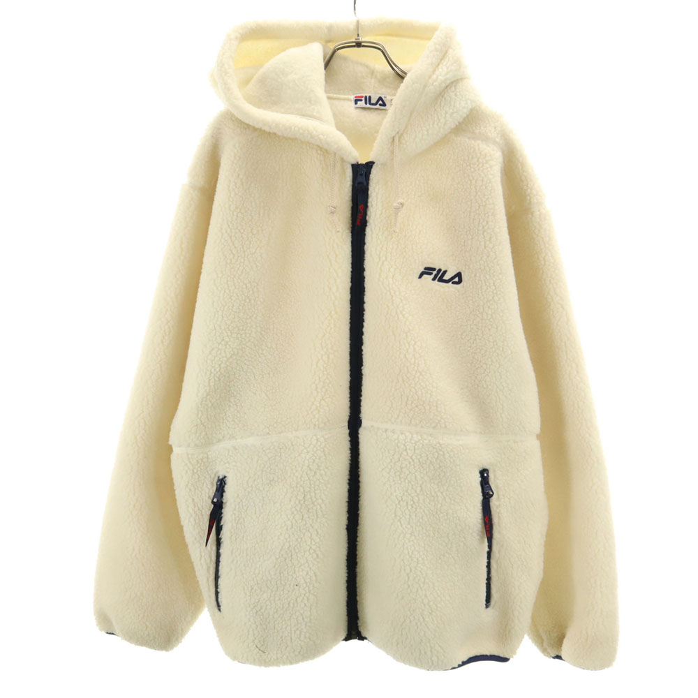 楽天市場】古着 FILA フィラ ボア フリースジャケット XL 白系 メンズ