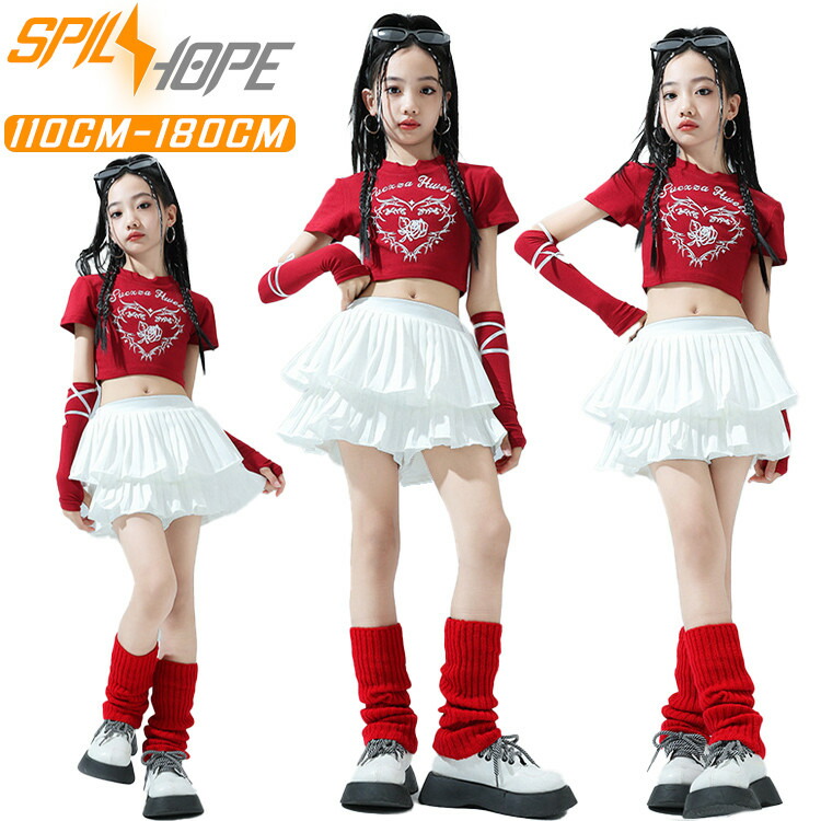 楽天市場】jazz チア チアガール 赤 白 セットアップ ショートトップ