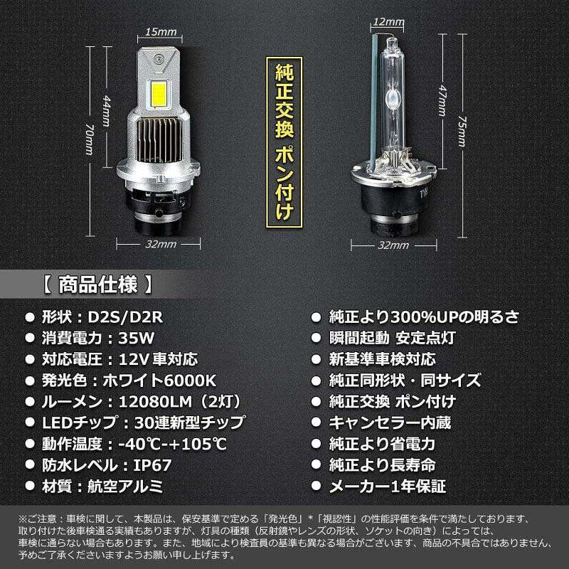 楽天市場】D4S D4R D2S D2R LEDバルブ LED ヘッドライト 爆光 ポン付け