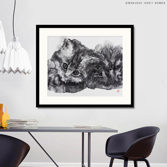 楽天市場】やわらかな毛並みを墨彩表現 本田一誠の猫画 陽だまり