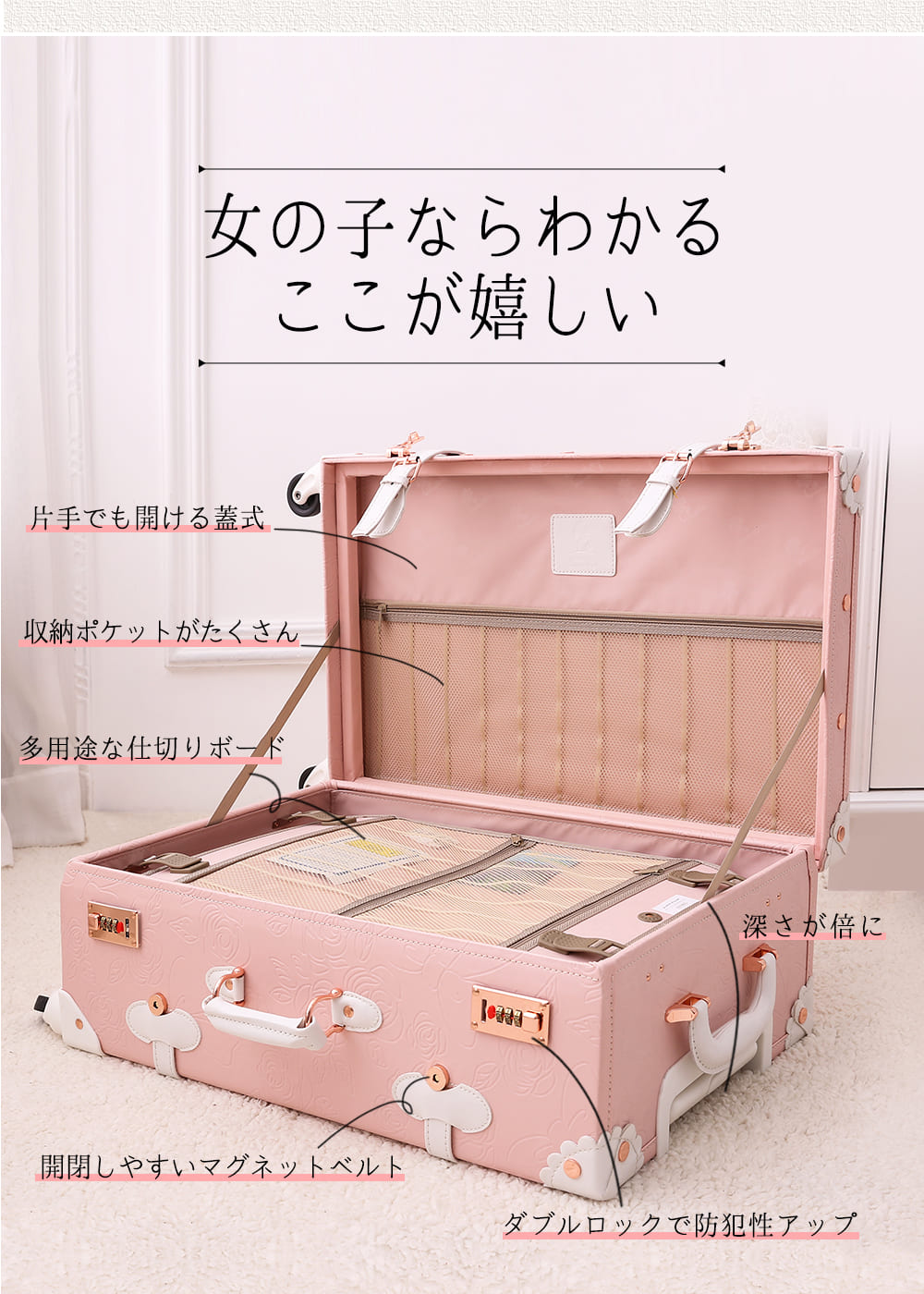 楽天市場】【uniwalker】キャリーケース かわいい Sサイズ 機内