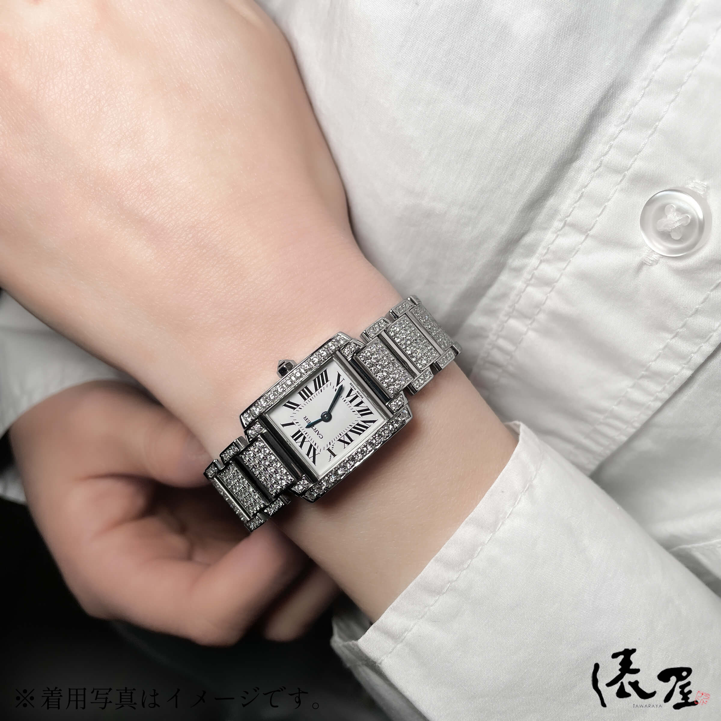 楽天市場】【フルダイヤ】 カルティエ タンクフランセーズSM 全面