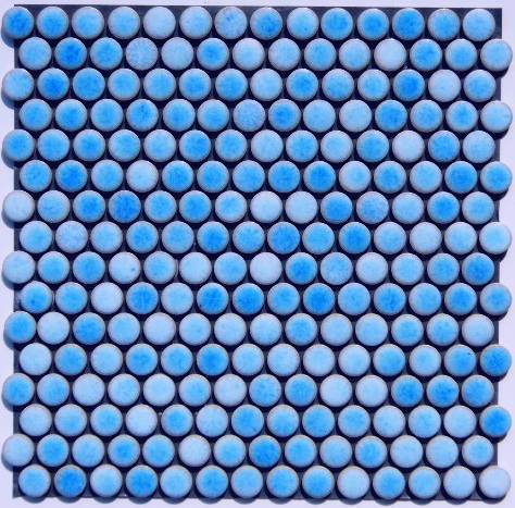 楽天市場】丸 モザイクタイル シート 磁器 19mm かわいい 青・紺
