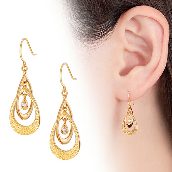 楽天市場】K18イエローゴールドダイヤモンドピアス : ジュエリーツツミ