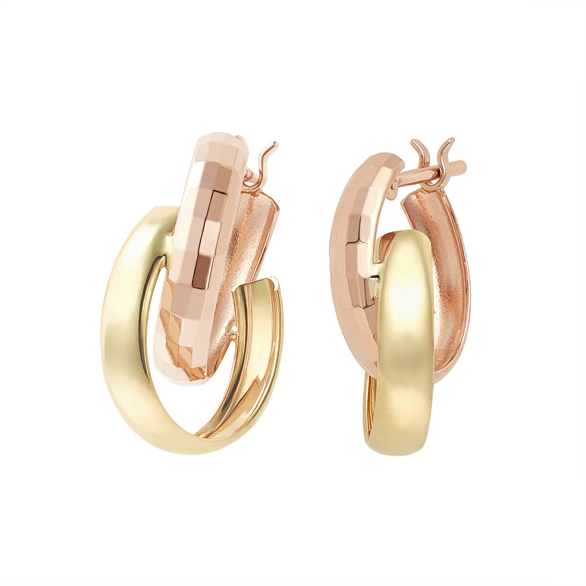 楽天市場】K10イエローゴールド/K10ピンクゴールドピアス ツーカラー