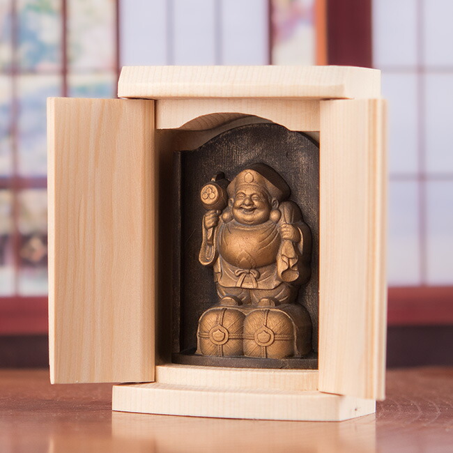 縁起物 木彫り 手彫り 大黒天 置物 28cm 木彫 大黒天像 置物 縁起物 在