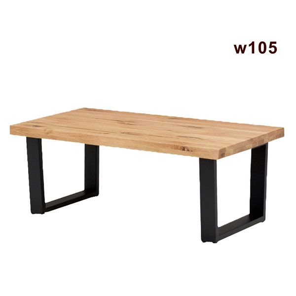 楽天市場】リビングテーブル オーク無垢材 幅105cm 105x55 一枚板風