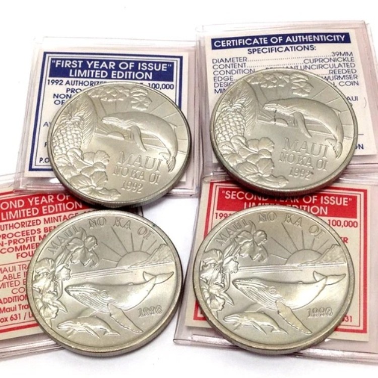 楽天市場】ハワイ・マウイ 1992年 & 1993年 トレードドル 初年度発行