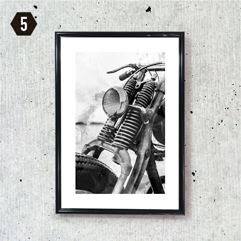 楽天市場】【フレーム付 アートポスター Motorcycles】 A4 A3 バイク