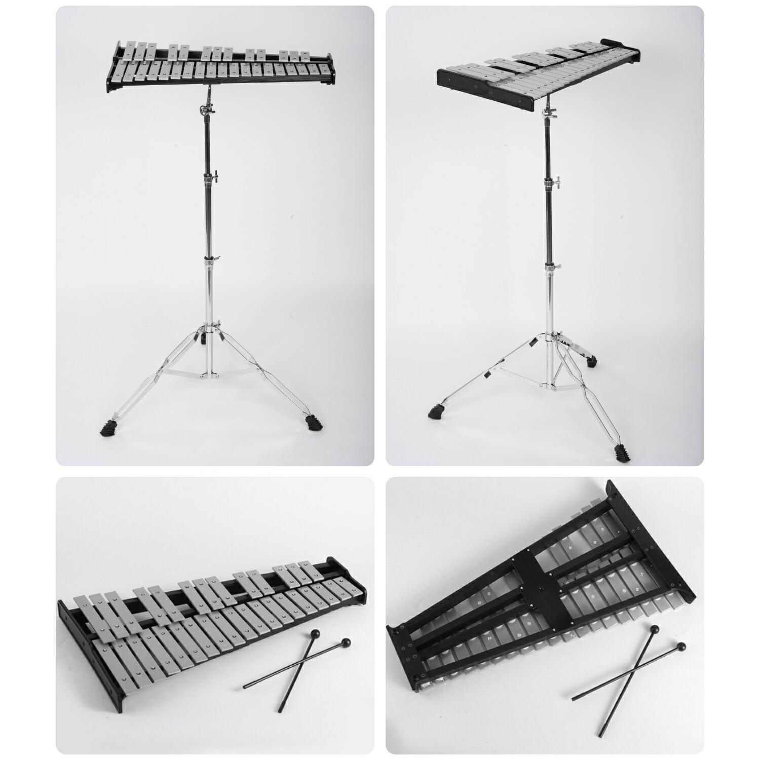 楽天市場】鉄琴 32音 グロッケン スタンド付き 高さ・角度自由