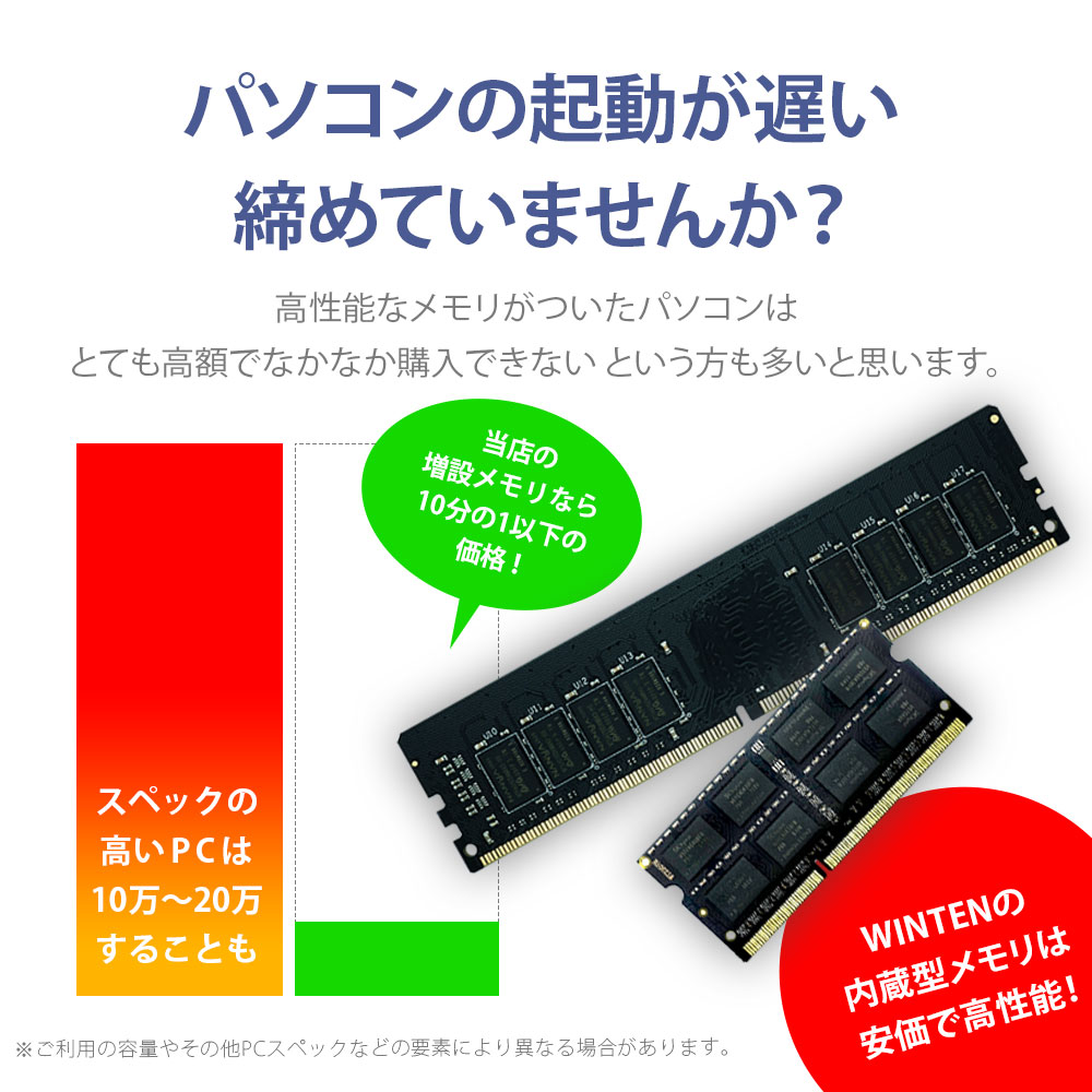 楽天市場】WINTEN ノートPC用 メモリ DDR3 1333 PC3-10600 8GB (4GB x