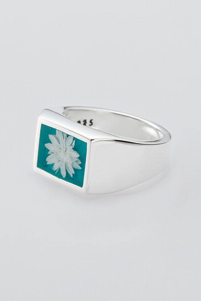 楽天市場】XOLO(ショロ) Signet Ring with Teal Flower シグネット