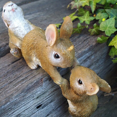 楽天市場】うさぎの置物 仲良しラビットトリオ N15440 ウサギ