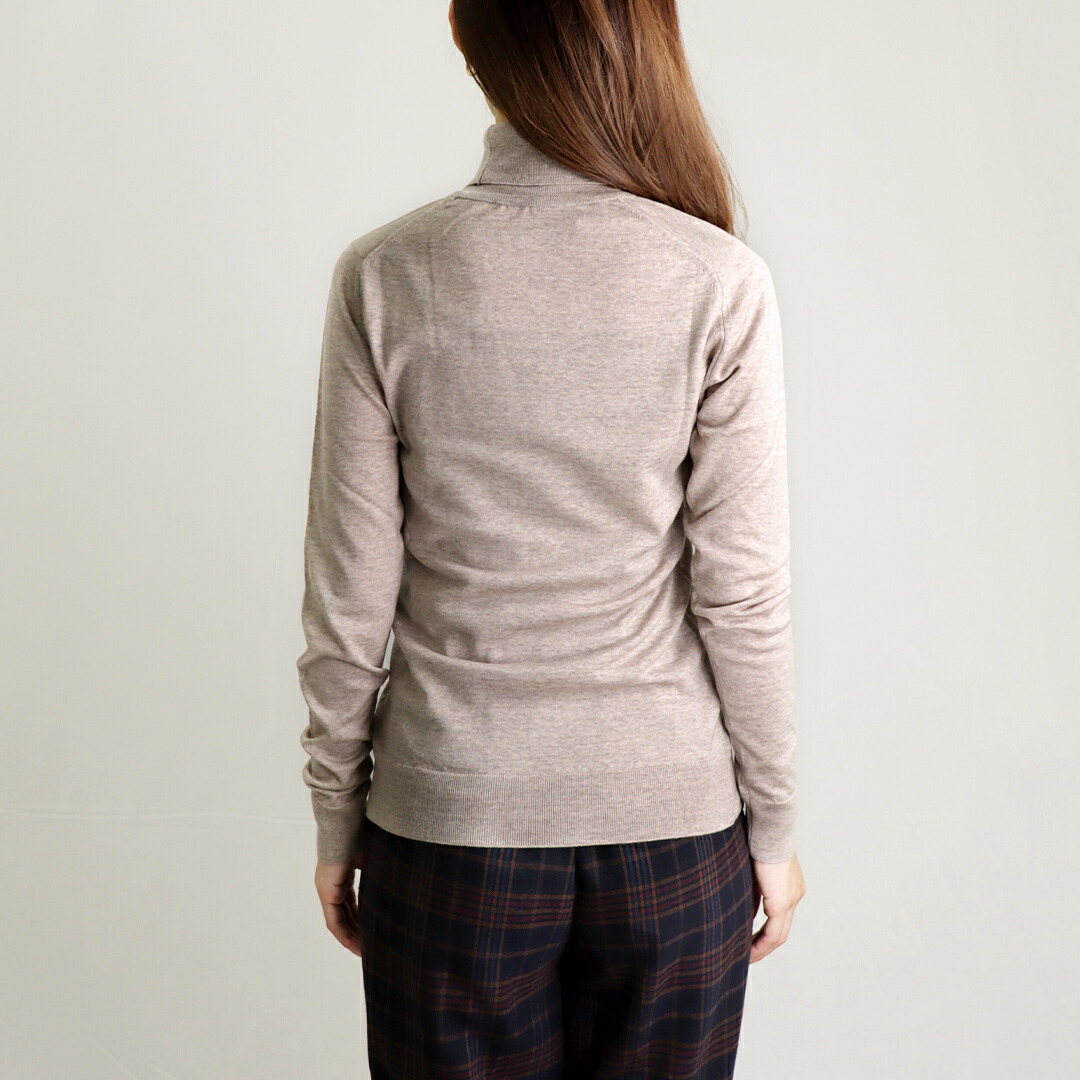 JOHN SMEDLEY タートルネック CATKIN ライトキャメル S JOHN SMEDLEY