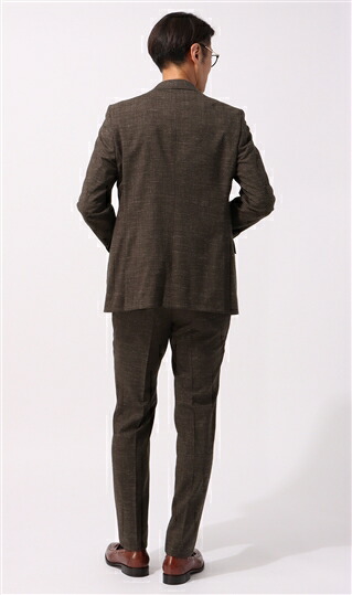 楽天市場】【洋服の青山】メンズ スーツ 春夏 ブラウン 茶色 チェック