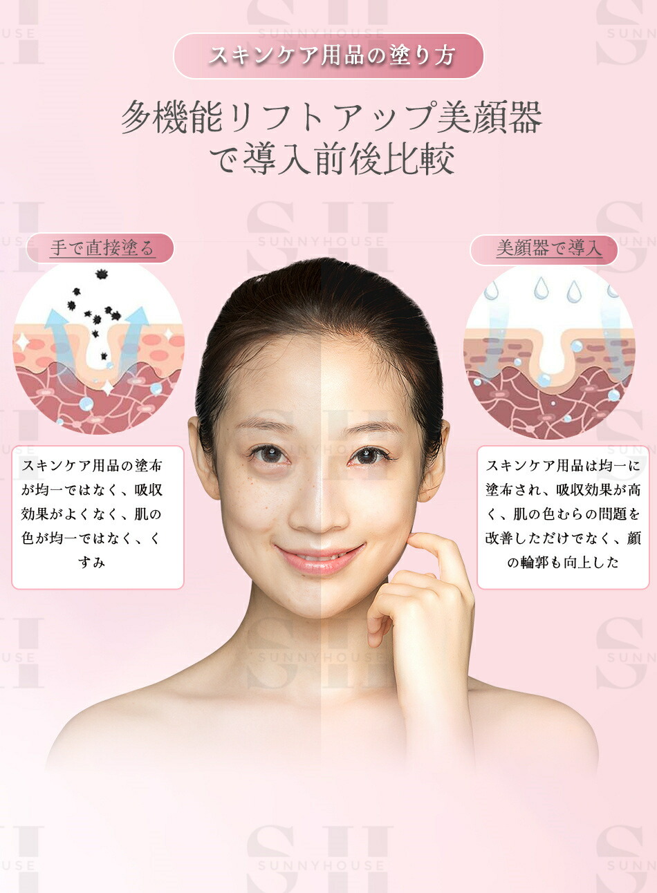 楽天市場】美顔器 リフトアップ 3つモード 1台多役 超音波振動 ems 微