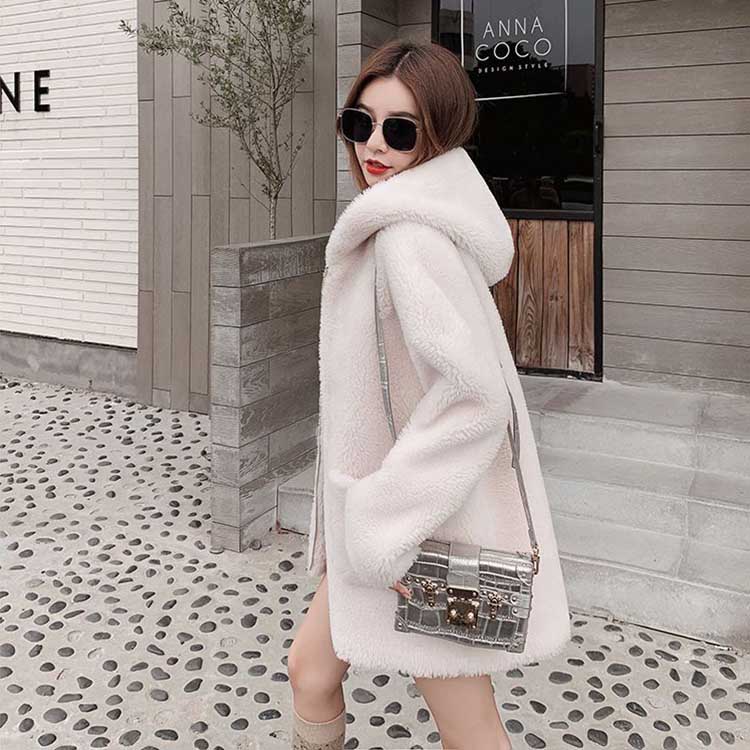 楽天市場】新作 フード付きウールコートジャケット ウール羊毛 ミドル