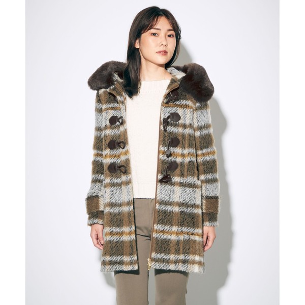 楽天市場】シャギーチェックダッフルコート／グレースコンチネンタル