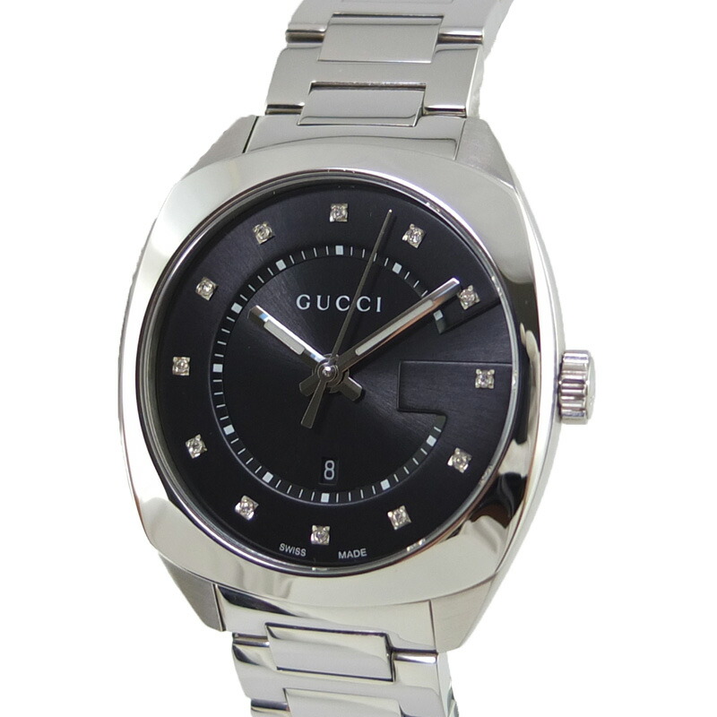 楽天市場】グッチ GUCCI YA142404 クォーツ 12Pダイヤ ブラック文字盤