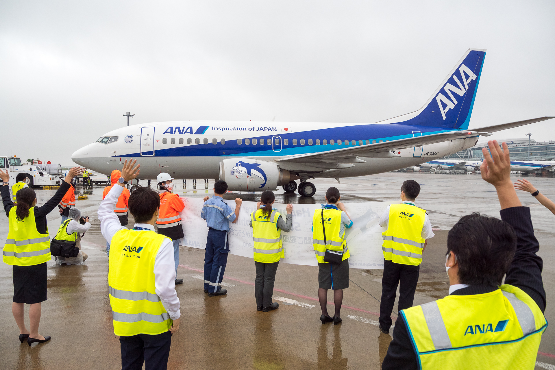 ANAのボーイング 737-500型機「スーパードルフィン」がラストフライト