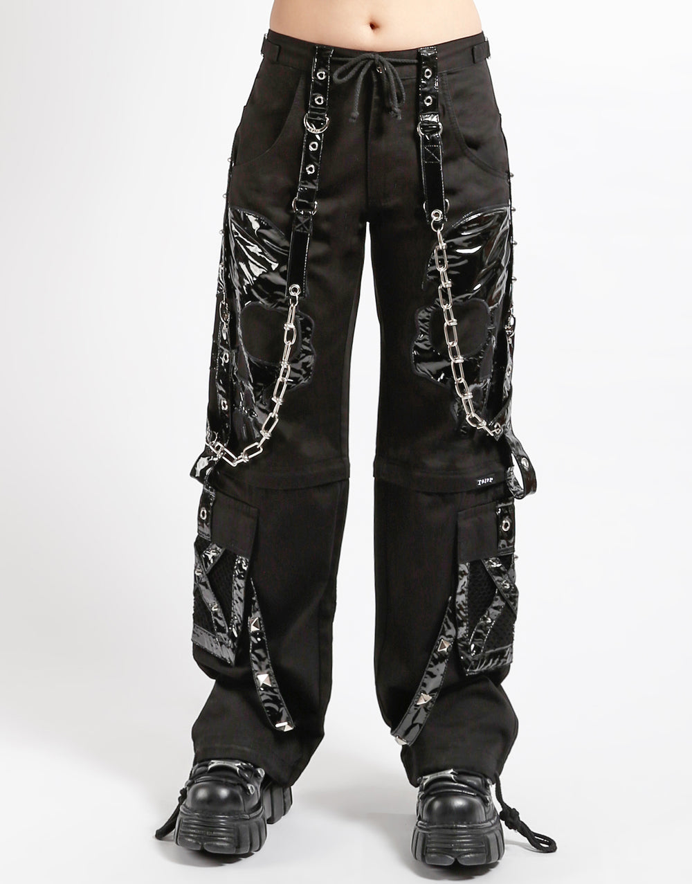 TRIPP NYC - SCARE DARK STREET PANT BLACK PVC SKULL