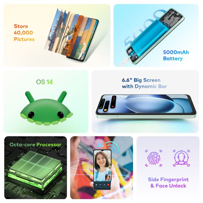 itel A50 6.6″ HD+, 64GB ROM + Up To 8GB RAM – TUNDEX MEGA STORES