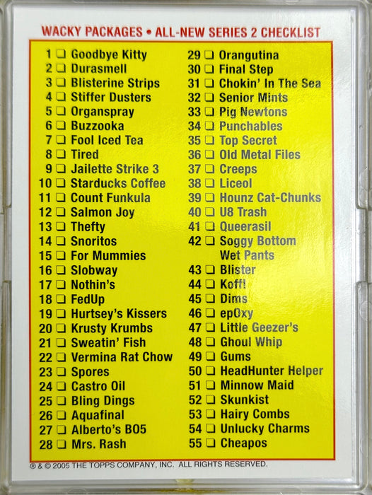 Wacky Packages ANS All New Series 2 Two 55 Sticker Trading Card