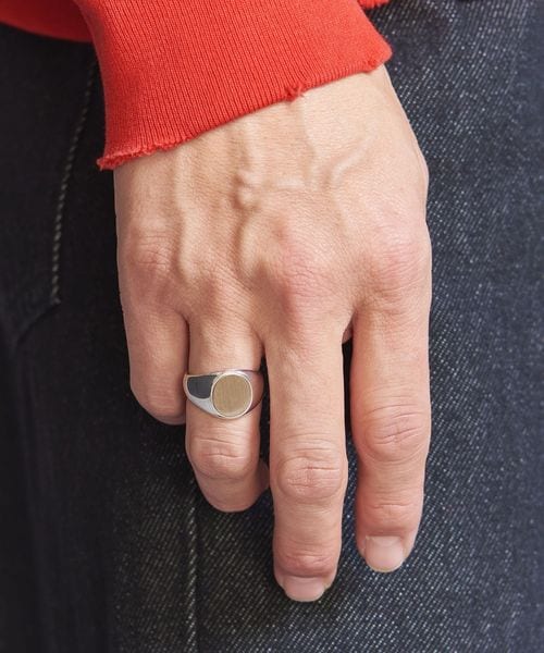 SILVER925 x BRASS シグネット リング