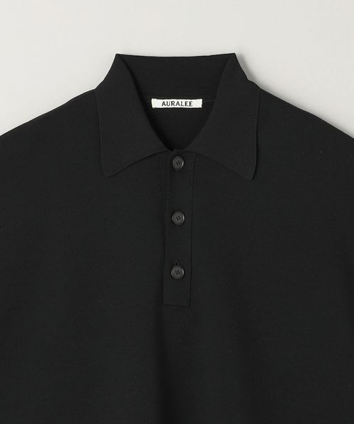 AURALEE＞スリーブレス ポロニット
