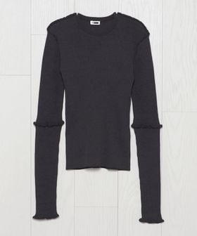 H＞TC リブ アウトシーム ロングスリーブニット