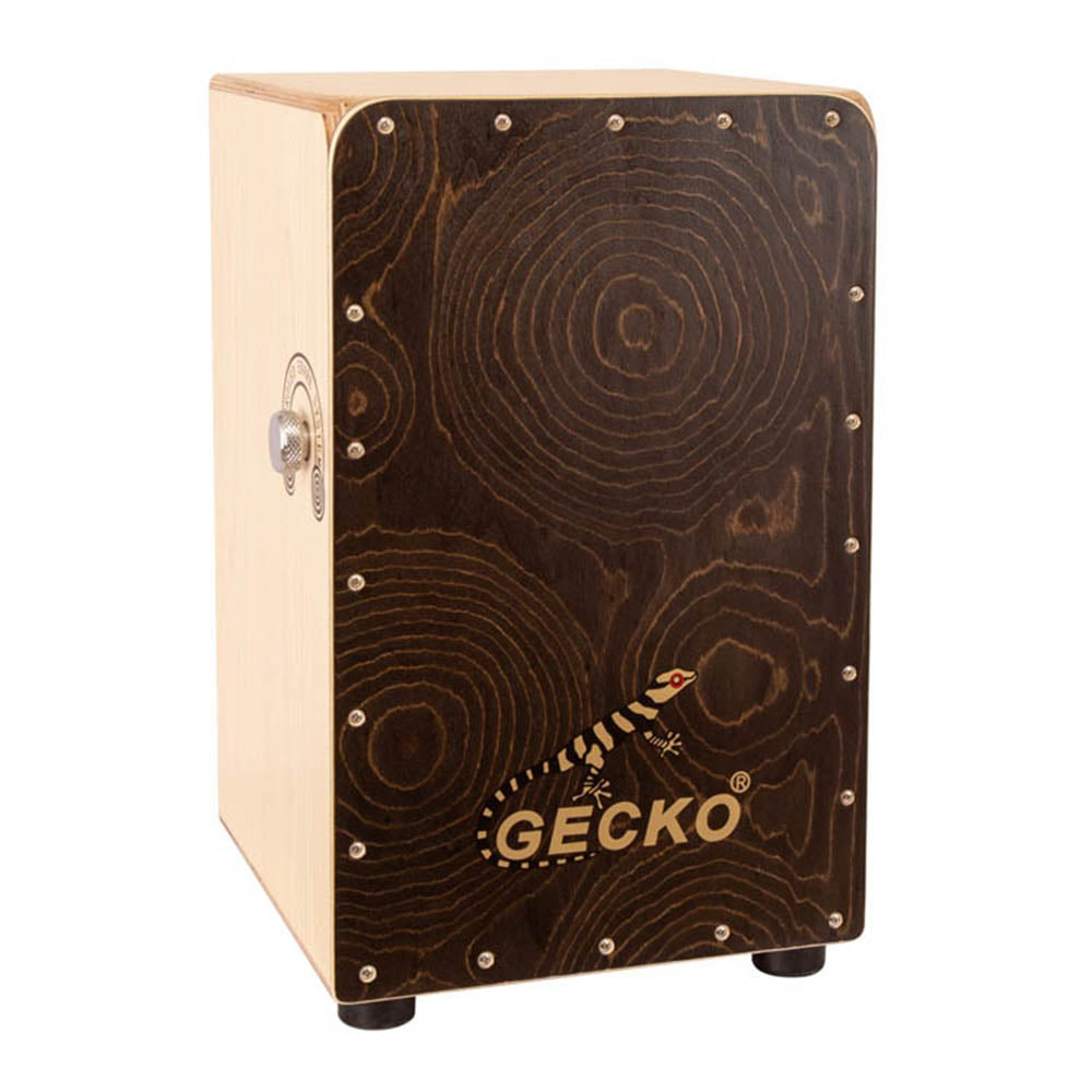 GECKO カホン Cajon スナッピー調節可能ダイヤル付 打楽器 木製 金色