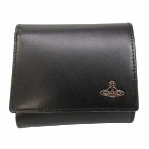 財布 三つ折り オーブ レザー ブラック（2024/10/21買取） - Vivienne