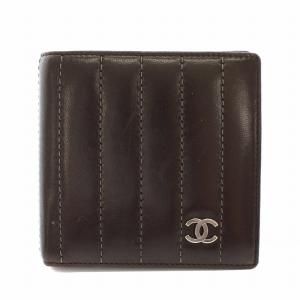 マトラッセ 二つ折り財布 ココマーク ラウンドファスナー ブラック