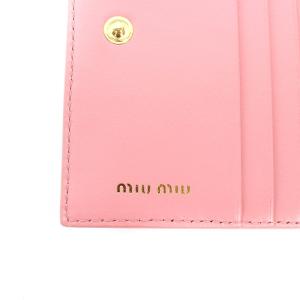 財布 二つ折り ハート柄 レザー ピンク（2022/07/07買取） - miumiu