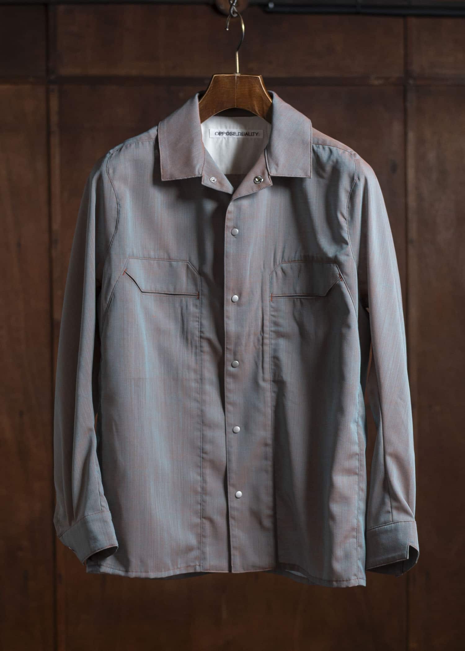 OPPOSE DUALITY Chambray Panel Shirts OD2002SHT-25SS Orange Gray
