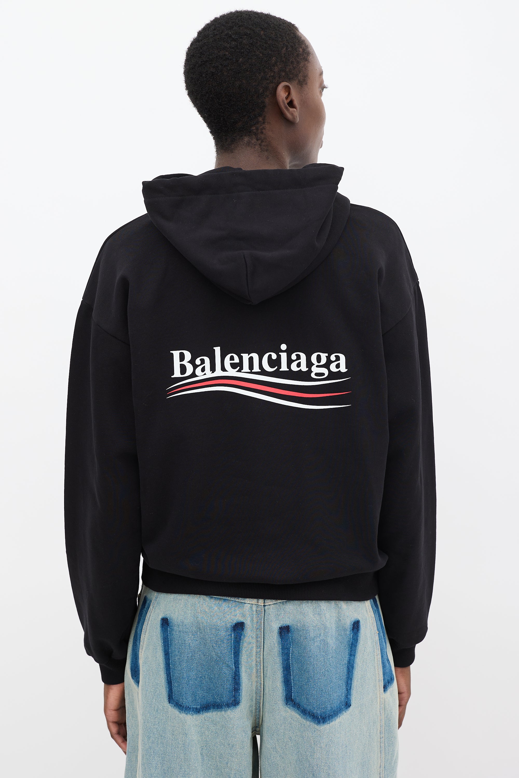 Balenciaga // 2017 Black Campaign Logo Hoodie – VSP Consignment