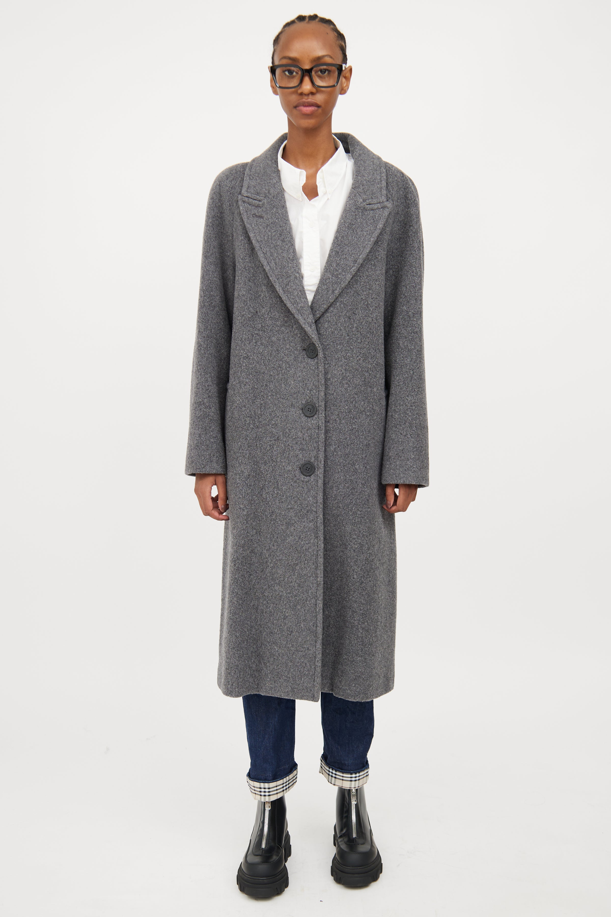 Burberry // Grey Wool Button Up Coat – VSP Consignment